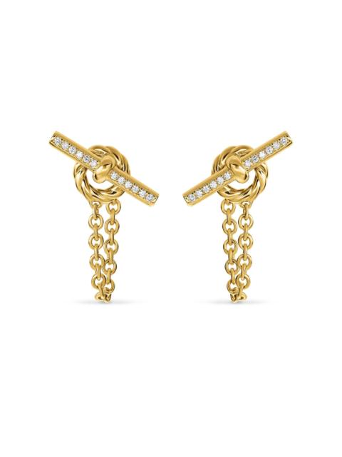 DAVID YURMAN Women's DY Mercer Petite Toggle Chain Stud Earrings in 18K Yellow Gold with Diamonds, 38.2MM - Gold