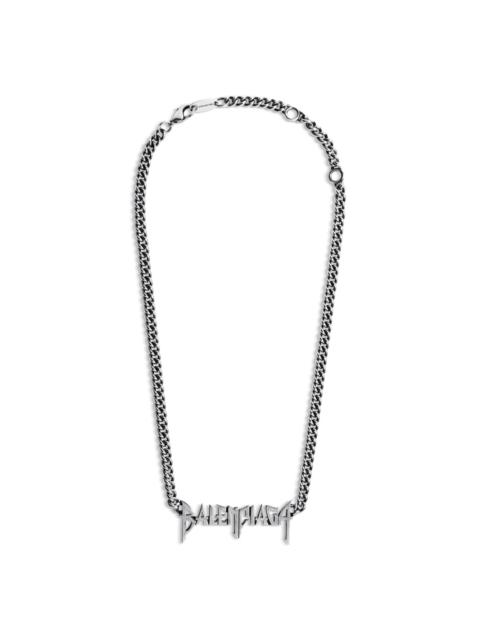 Typo metal chain necklace