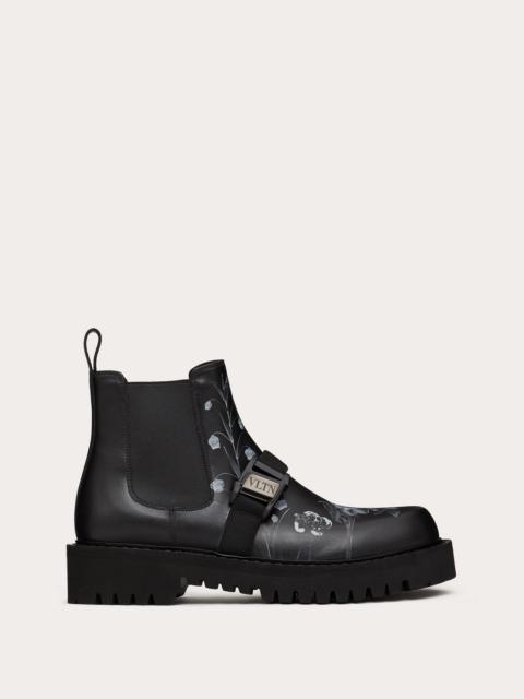 Valentino Flowersity Calfskin Beatle Boot with VLTN Buckle