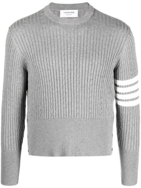 Thom Browne 4-Bar cable-knit ribbed jumper