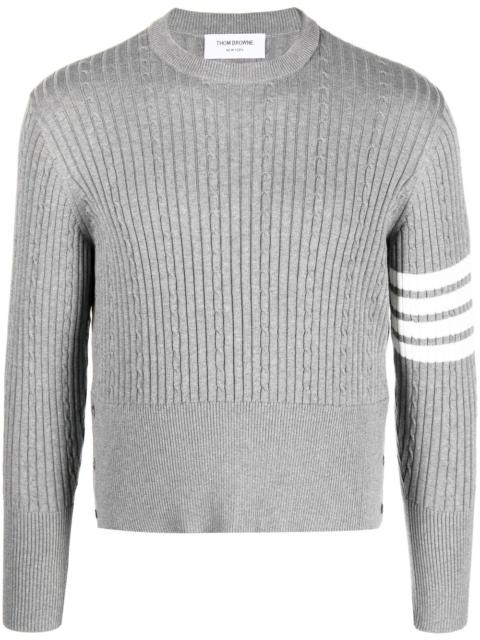 4-Bar cable-knit ribbed jumper