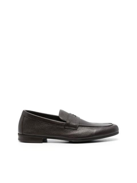 almond toe leather loafers