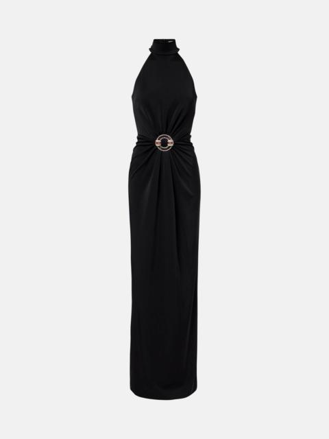 REBECCA VALLANCE Nala embellished halterneck gown