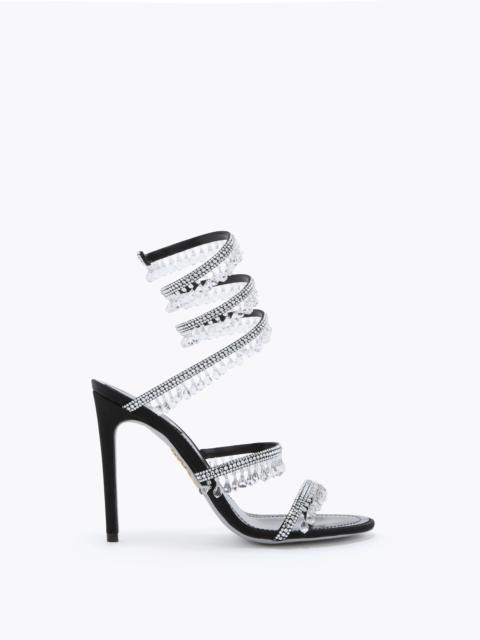 RENE CAOVILLA CHANDELIER BLACK AND SILVER SANDAL 105