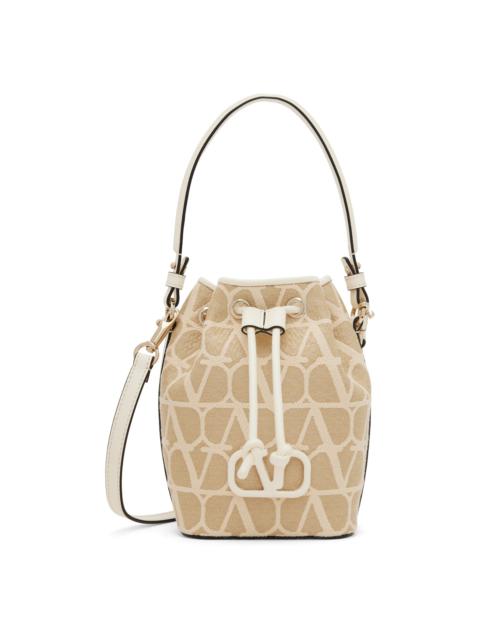 Valentino Beige Mini VLogo Signature Bucket Bag