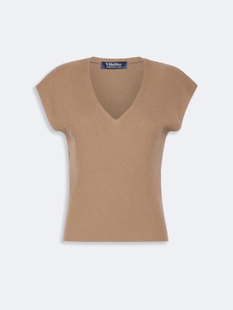 'S Max Mara BACCA Ribbed woollen yarn gilet - CAMEL