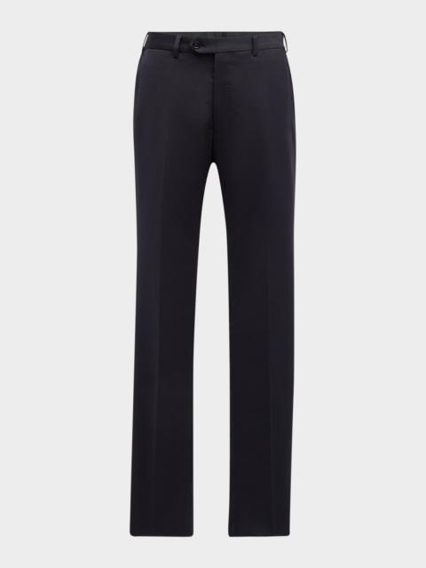 EMPORIO ARMANI Basic Flat-Front Wool Trousers