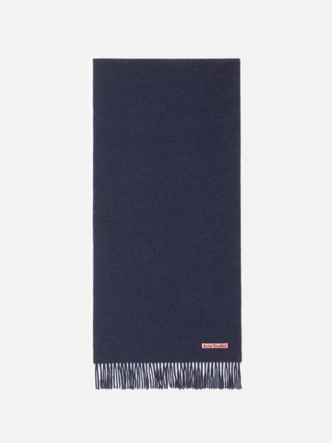 Acne Studios Fringe wool scarf – Narrow - Dark Navy Melange