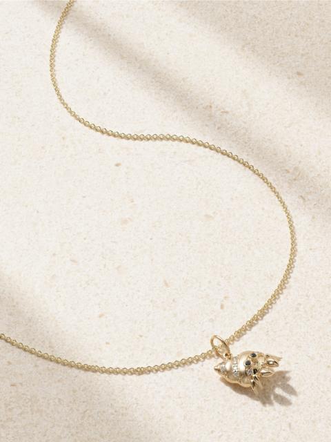 SYDNEY EVAN Hermit Crab 14-karat Gold Diamond Necklace