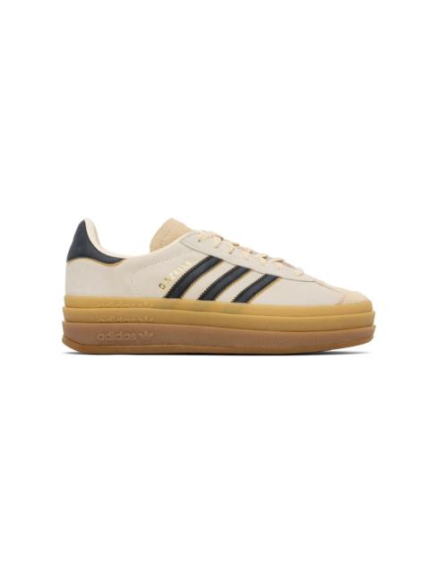 adidas Originals Beige & Black Gazelle Bold Sneakers
