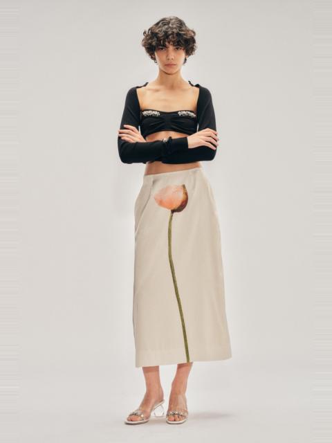 Simone Rocha Poppy Motif Pencil Skirt
