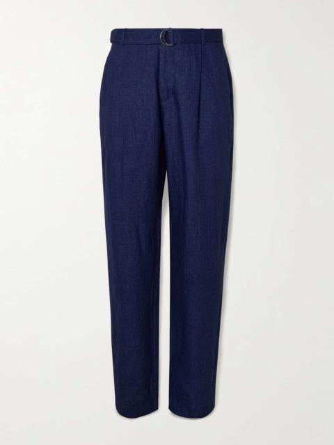 Oliver Spencer Tapered Belted Linen Trousers