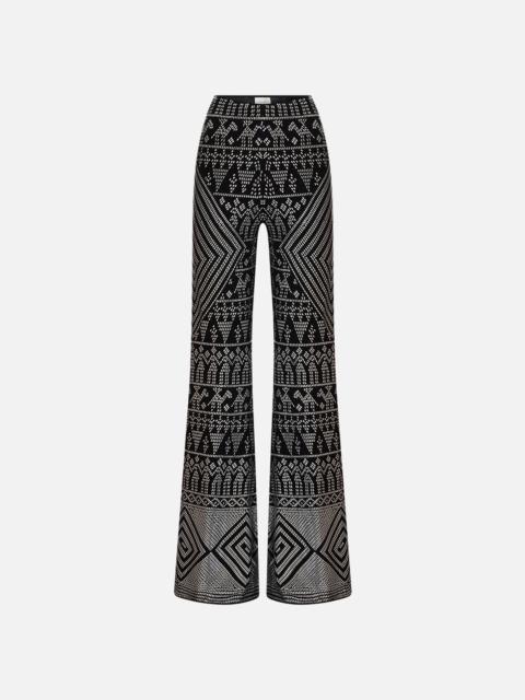 CAMILLA JERSEY FLARE PANT WITH ALL OVER HOTFIX