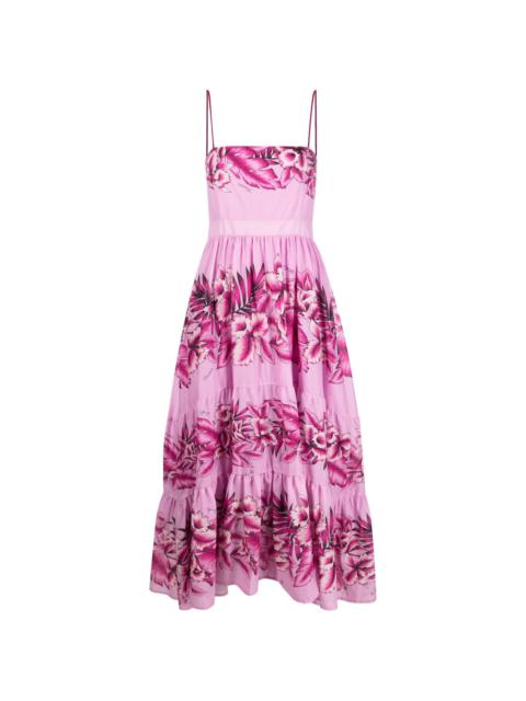 PINKO floral-print tiered maxi dress