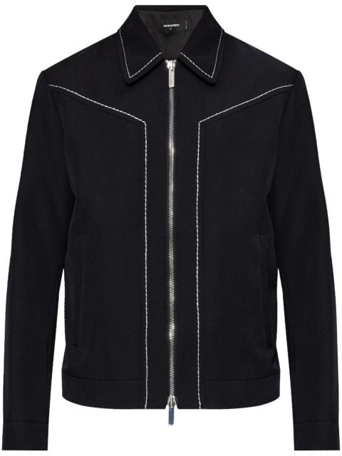 DSQUARED2 topstitched wool jacket