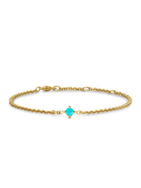 DAVID YURMAN Women's Micro Chatelaine Chain Bracelet in 18K Yellow Gold - Turquoise