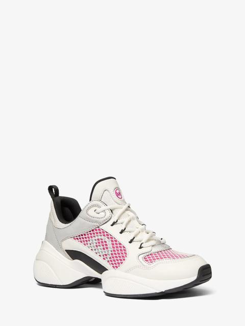 MICHAEL KORS Bowie Mixed-Media Trainer
