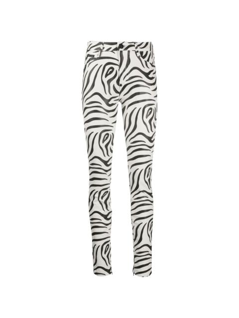 high-waisted zebra print trousers