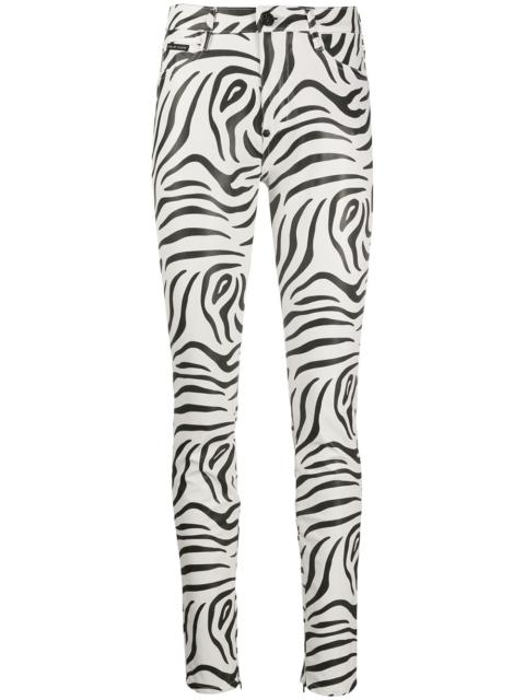 PHILIPP PLEIN high-waisted zebra print trousers