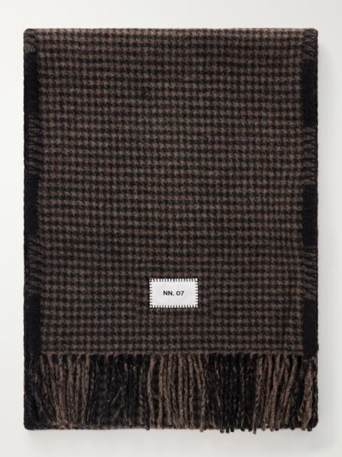 NN07 Fringed Checked Wool-Blend Scarf