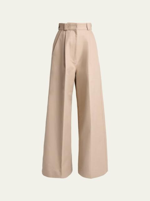 BALENCIAGA High-Rise Pleated Wide-Leg Pants