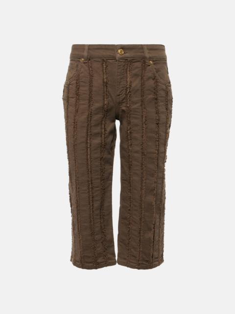 Blumarine Low-rise cotton-blend cropped pants