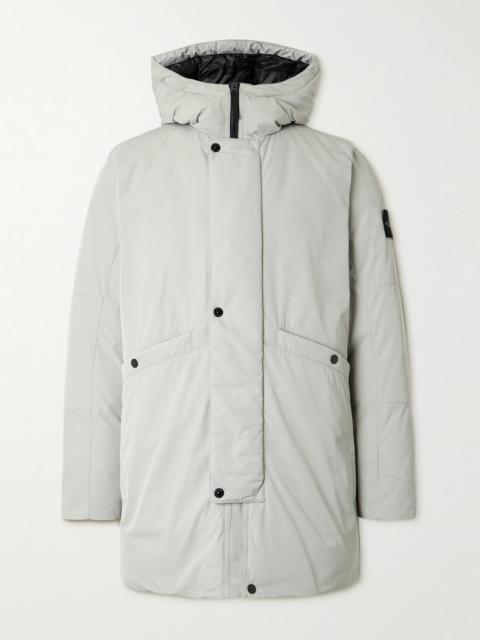 Stone Island Logo-Appliquéd Micro Twill Hooded Down Parka Gray