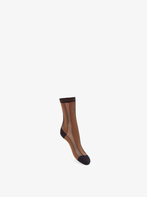 FENDI Black nylon socks