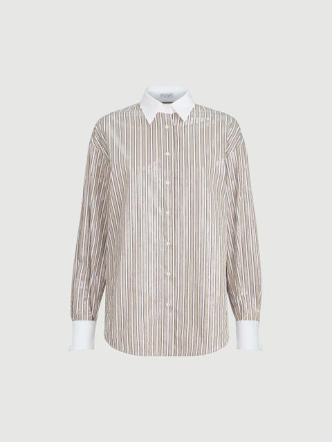 Brunello Cucinelli Dazzling stripes shirt in cotton poplin