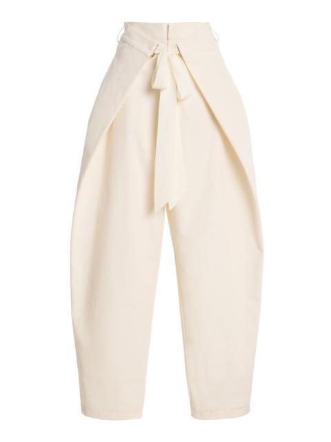 DARKPARK Stella Tie-Front Cotton-Blend Pants white
