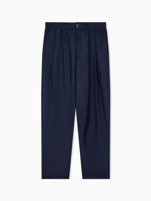 GIORGIO ARMANI TROUSER REGULAR FIT SILK HABOTAI WITH CUPRO LINING