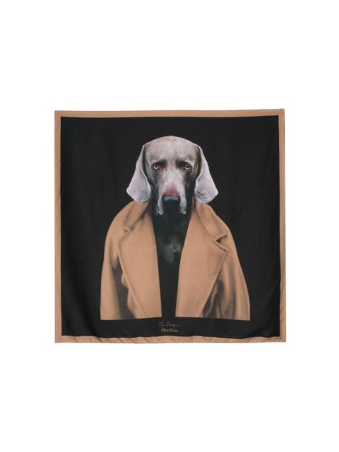 Max Mara dog-print silk scarf