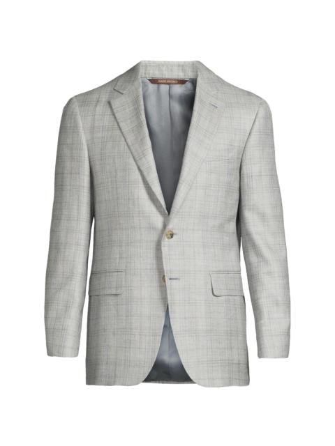 Canali Men's Scratch Wool-Silk-Linen Sportcoat - Light Blue