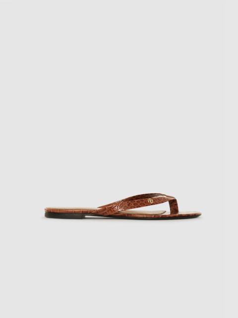 ANINE BING Noelle Thong Sandals - Embossed Brown