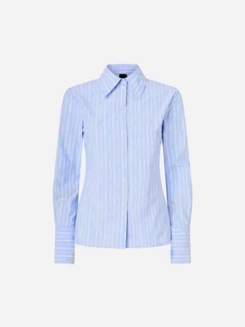 STRIPED COTTON SHIRT WITH LOGO