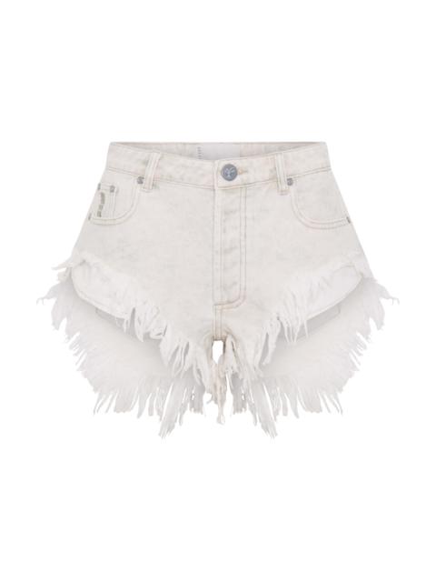 ONE TEASPOON Rollers Low Waist Denim Shorts - Pebble White