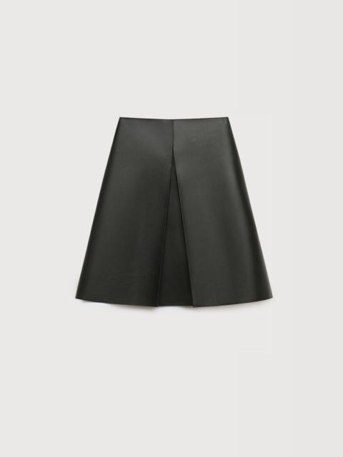 Marni BLACK NAPPA LEATHER SKIRT WITH PLEAT