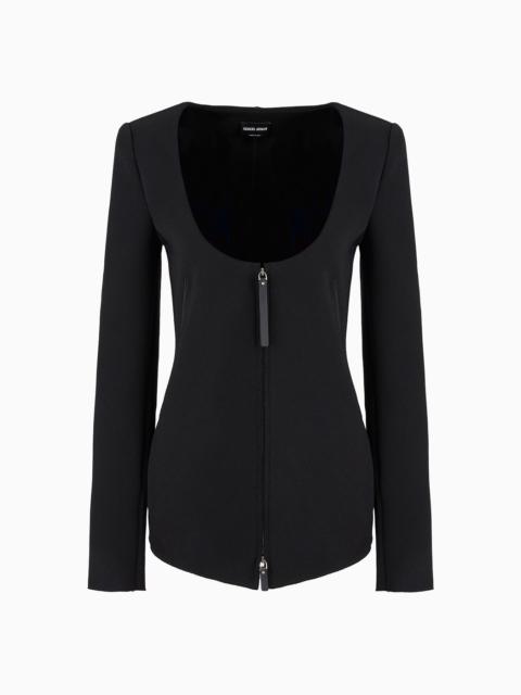 GIORGIO ARMANI ASV single-breasted jacket in virgin wool-blend double jersey