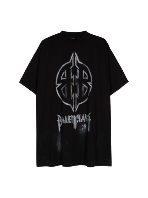 BALENCIAGA Metal BB Stencil cotton T-shirt