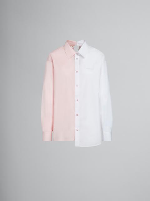 WHITE ASYMMETRIC SHIRT IN BIO POPLIN