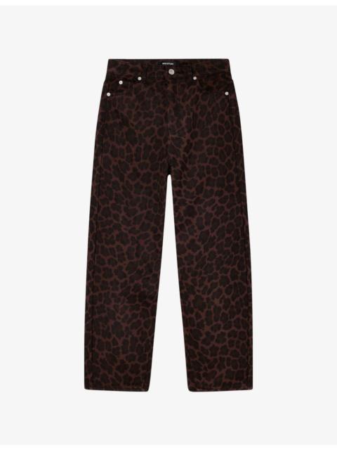WHISTLES Leopard-Print Barrel-Leg Jean