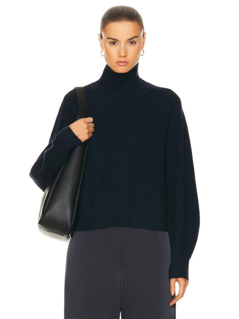 Cropped Rib Turtleneck Sweater