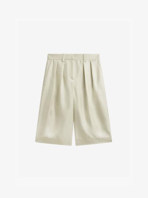 The Frankie Shop Marfa Cotton Pleated Bermuda - Light Beige