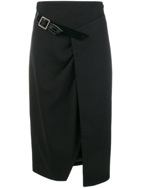 Givenchy wool cross-over mid-length skirt