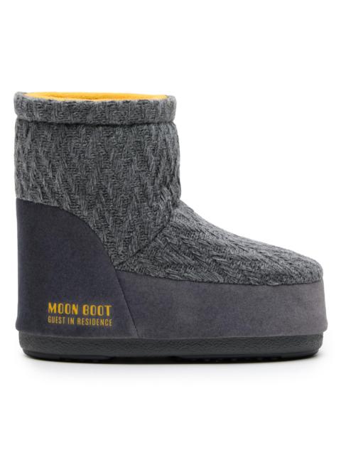 MOON BOOT Women's MB x Guest In Residence Icon Low Nolace Suede & Knit Boots - Grey