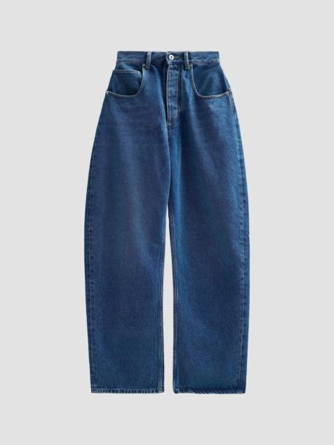 Bottega Veneta Women's High-Rise Barrel-Leg Cotton Jeans - Mid Blue