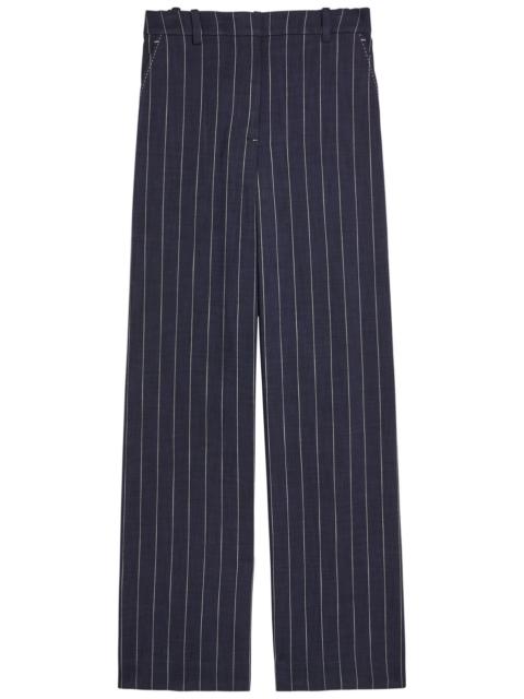 Simkhai Tavar Pinstripe Straight-leg Canvas Trousers