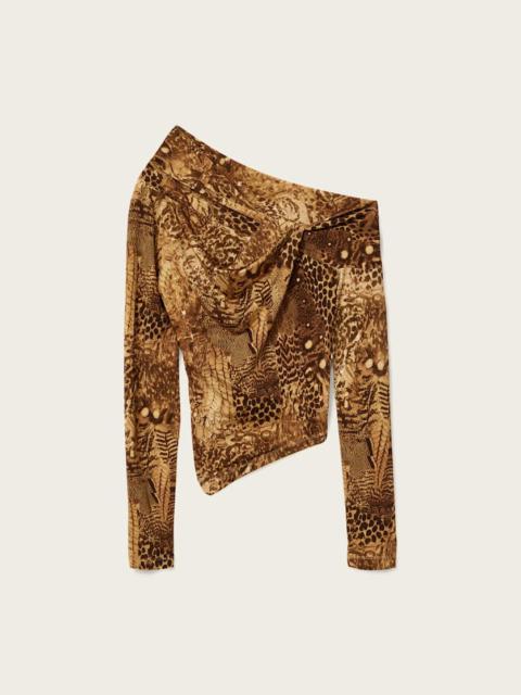 ALLSAINTS ARLIE LONG SLEEVE OFF-THE-SHOULDER TOP