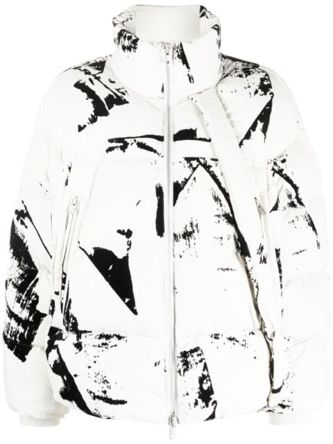 Y-3 paint splatter-print puffer jacket