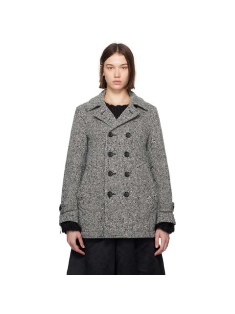 BLACK COMME des GARÇONS Black Tweed Herringbone Coat